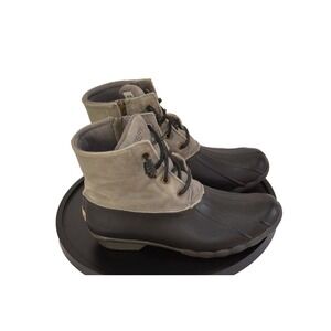 Women's Sperry Saltwater Duck Boot in Grey/Black STS81732 Size 9 M
